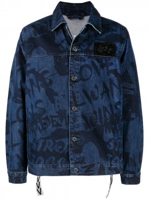 Джинсовая куртка с принтом граффити Ports V. Цвет: синий