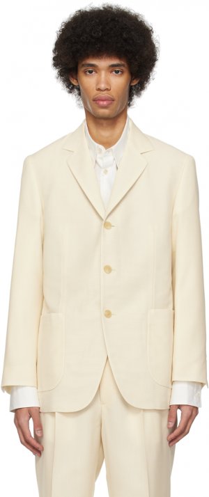 Кремового цвета однобортный пиджак Auralee