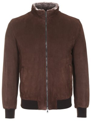 Куртка замшевая BARBA. Цвет: коричневый