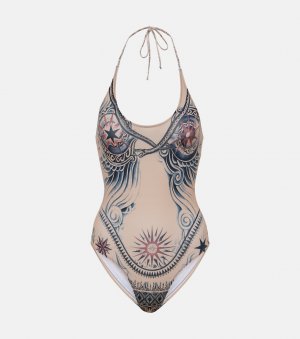 Купальник с принтом из коллекции tattoo , мультиколор Jean Paul Gaultier