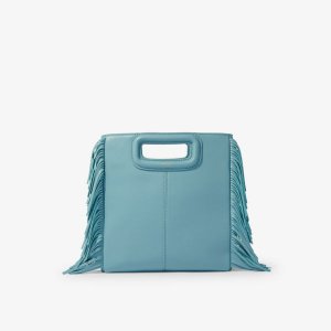 Кожаная сумка через плечо M с бахромой , цвет bleus Maje