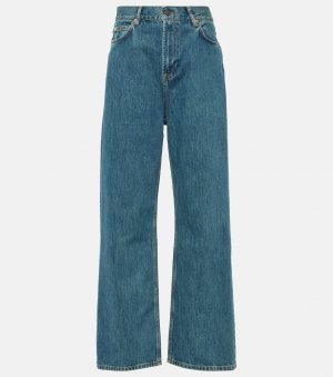 Прямые джинсы с высокой посадкой , синий Wardrobe.Nyc