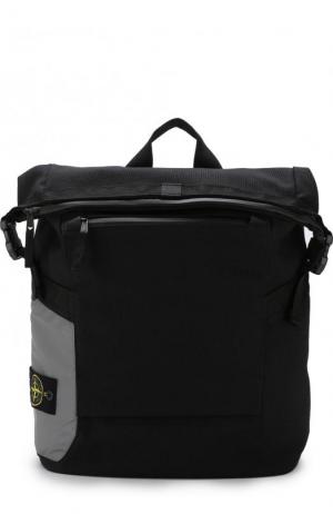 Текстильный рюкзак с внешним карманом на молнии Stone Island. Цвет: черный