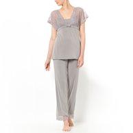 Пижама из модала и кружева LOUISE MARNAY. Цвет: серый,фиолетовый/ сливовый
