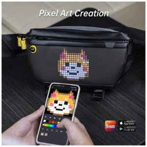 Сумка-слинг Pixoo Sling Bag with LED Display Black Divoom. Цвет: черный