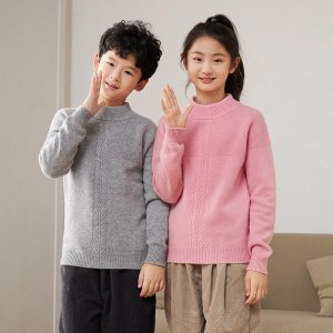 Детский свитер из 100% мериносовой шерсти, зимний пуловер плотной мягкий теплый осенний джемпер, вязаный топ с длинными рукавами VALIANLY