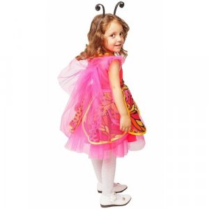 Детский костюм розовой Бабочки Pug-10 пуговка. Цвет: желтый/розовый