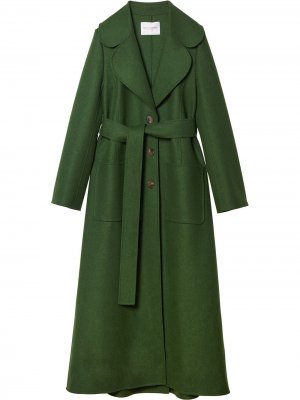 Длинное однобортное пальто Carolina Herrera. Цвет: зеленый
