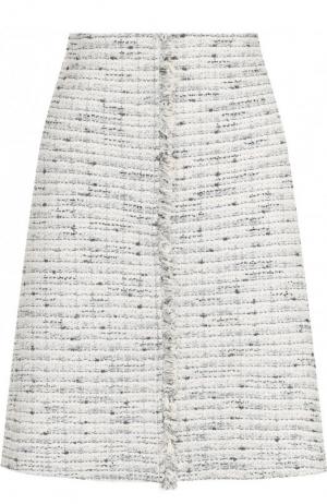 Твидовая мини-юбка St. John. Цвет: светло-серый