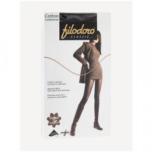 Колготки Classic Cotton Cashmere, 160 den, размер 2/S/2 (S), черный Filodoro. Цвет: черный