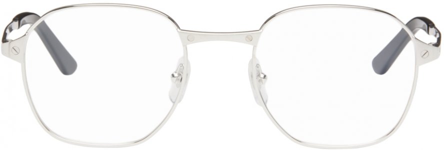 Серебряные квадратные очки Cartier