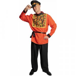Мужской карнавальный костюм Хохлома на рост 176 Вестифика. Цвет: красный