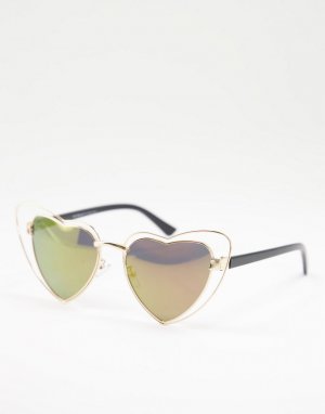 Солнцезащитные очки золотистого цвета в форме сердца -Золотистый AJ Morgan