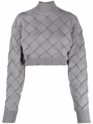 Укороченный свитер Hervé Léger. Цвет: серый
