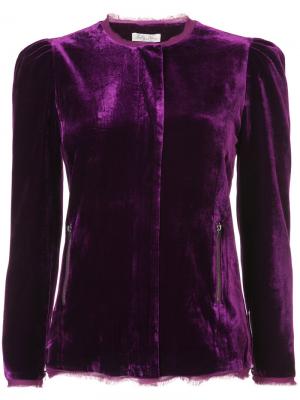 Приталенный пиджак с необработанными краями Love Shack Fancy. Цвет: розовый и фиолетовый