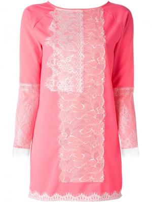 Кружевное платье Loyd/Ford. Цвет: розовый и фиолетовый
