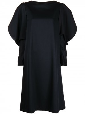 Шерстяное платье-трапеция с объемными рукавами Comme Des Garçons Tricot. Цвет: черный