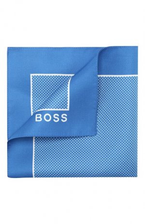 Шелковый платок BOSS. Цвет: синий