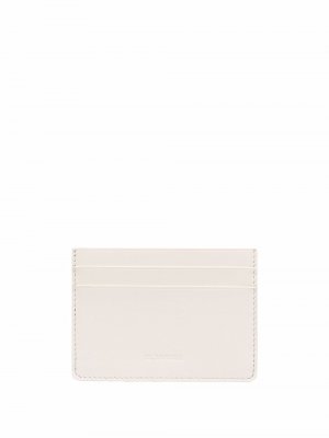 Engraved-logo leather cardholder Jil Sander. Цвет: бежевый