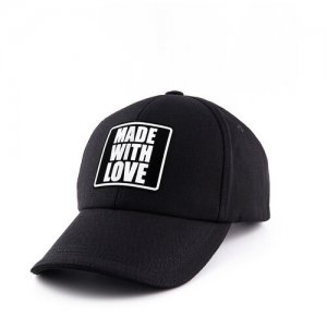 Женская бейсболка кепка MADE WITH LOVE. Черная. GRAFSI. Цвет: черный/белый