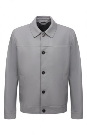 Кожаная куртка Brioni. Цвет: серый