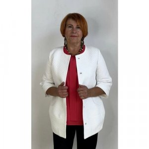 Кардиган , укороченный рукав, подкладка, карманы, размер 44, белый GD. Цвет: белый