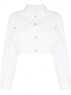 4G motif cropped denim jacket Givenchy. Цвет: белый