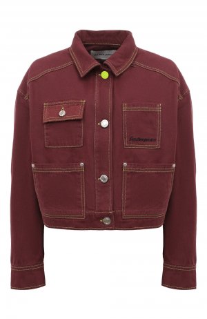 Джинсовая куртка Les Benjamins. Цвет: бордовый