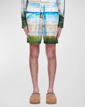 Мужские пляжные шелковые шорты Butterfly NAHMIAS