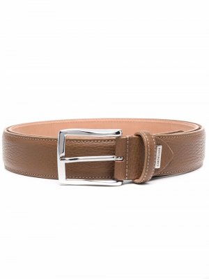 Grained leather buckle belt Corneliani. Цвет: коричневый