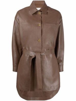 Пальто с поясом Aeron. Цвет: коричневый