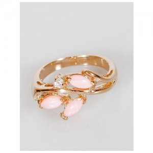 Кольцо помолвочное , коралл, размер 18, розовый Lotus Jewelry. Цвет: розовый