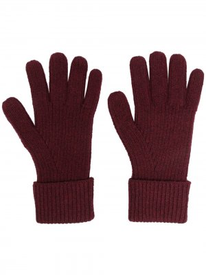 Кашемировые перчатки в рубчик N.Peal. Цвет: красный