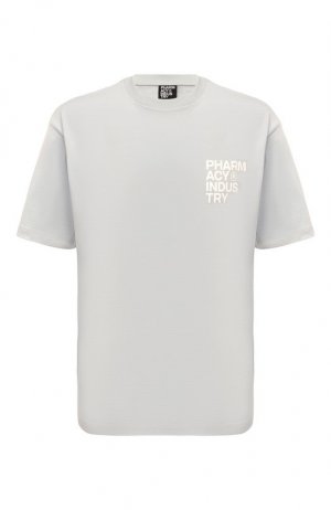 Хлопковая футболка Pharmacy Industry. Цвет: серый