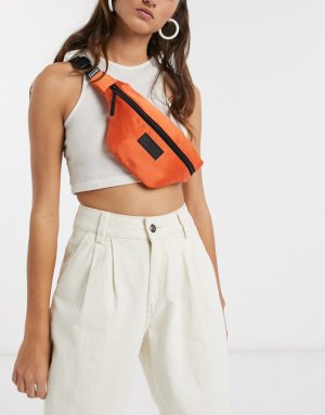 Атласная сумка-кошелек на пояс с молнией -Оранжевый цвет Consigned