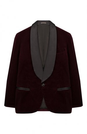 Хлопковый пиджак Brunello Cucinelli. Цвет: красный