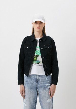 Куртка джинсовая Armani Exchange. Цвет: черный