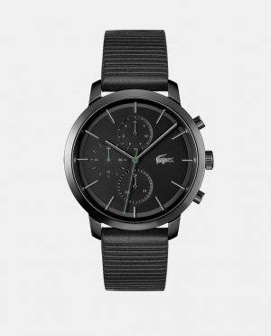 Replay 2011177 многофункциональные черные кожаные мужские часы , черный Lacoste