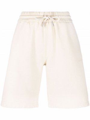 Diag logo-print sweat shorts Off-White. Цвет: бежевый