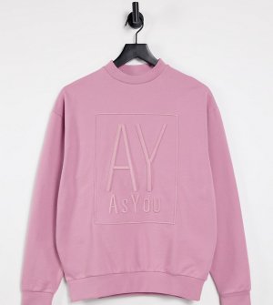 Розовый свитшот с фирменной вышивкой (от комплекта) ASYOU-Фиолетовый цвет AsYou