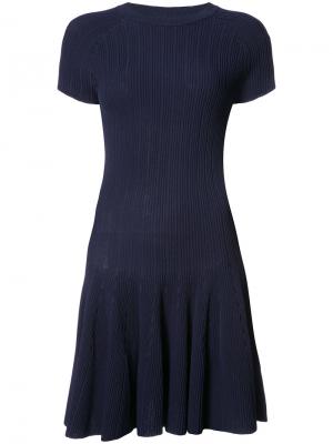 Платье-футболка ребристой вязки Jonathan Simkhai. Цвет: синий