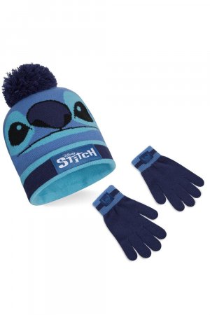 Зимний комплект Stitch: шапка и перчатки , мультиколор Disney