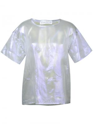 Прозрачная футболка Sue Wanda Nylon. Цвет: металлический