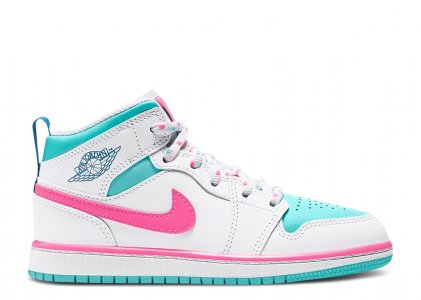 Кроссовки  1 Mid Ps 'Digital Pink', белый Air Jordan