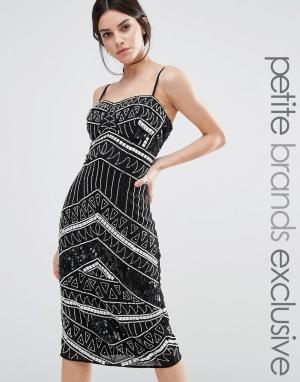 Платье-футляр с лифом в стиле корсета и отделкой Maya Petite. Цвет: черный