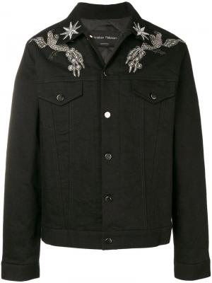 Декорированная джинсовая куртка Christian Pellizzari. Цвет: черный