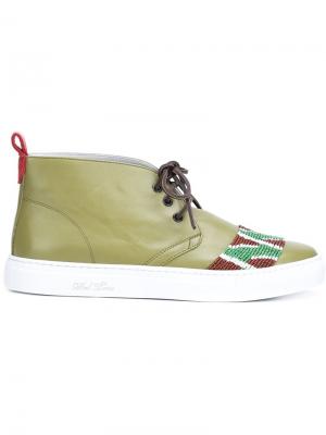 Декорированные ботинки чукка Del Toro Shoes. Цвет: зелёный
