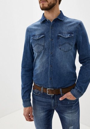 Рубашка джинсовая Armani Exchange. Цвет: синий