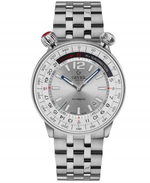 Мужские швейцарские автоматические часы Wallabout из нержавеющей стали серебристого цвета, 44 мм Gevril