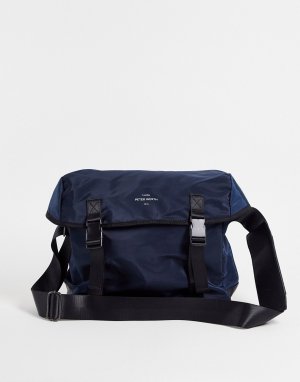 Темно-синяя нейлоновая сумка почтальона -Темно-синий Peter Werth